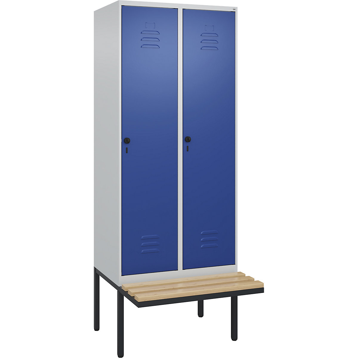 Cacifo com separação de roupa suja/limpa Classic PLUS com banco, estreito – C+P (Imagem do produto 2)-1
