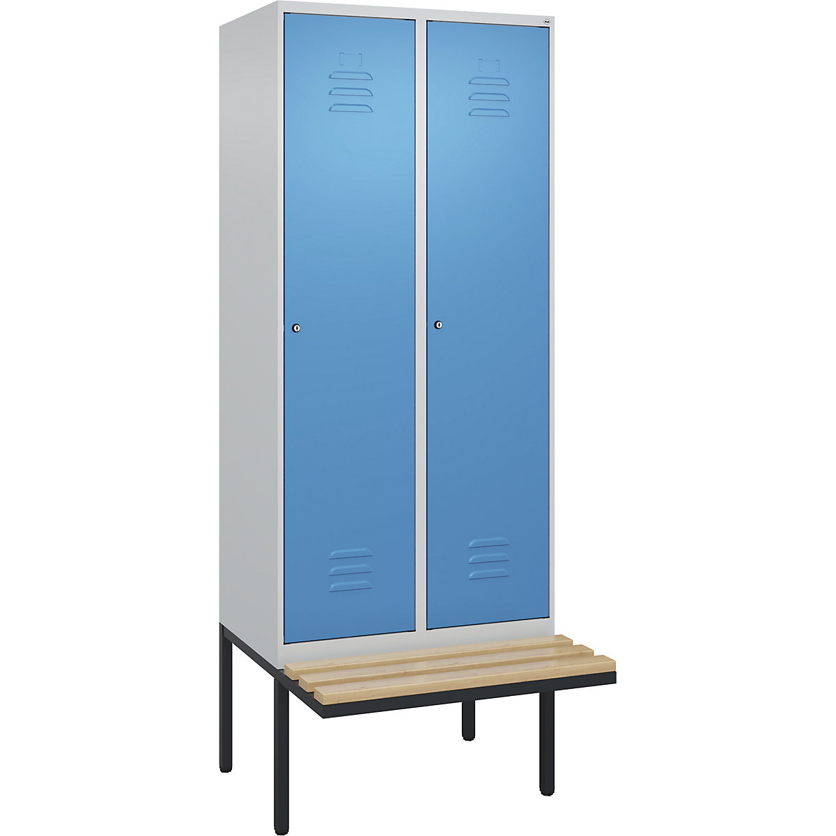 Cacifo com separação de roupa suja/limpa Classic PLUS com banco, estreito – C+P (Imagem do produto 2)-1