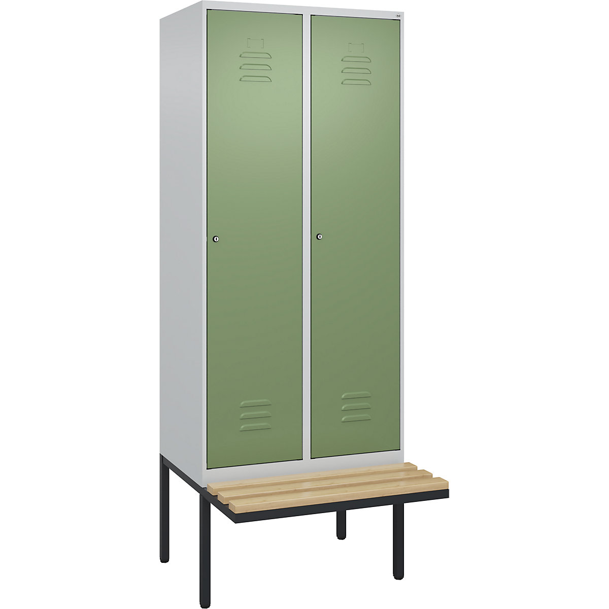 Cacifo com separação de roupa suja/limpa Classic PLUS com banco, estreito – C+P (Imagem do produto 2)-1