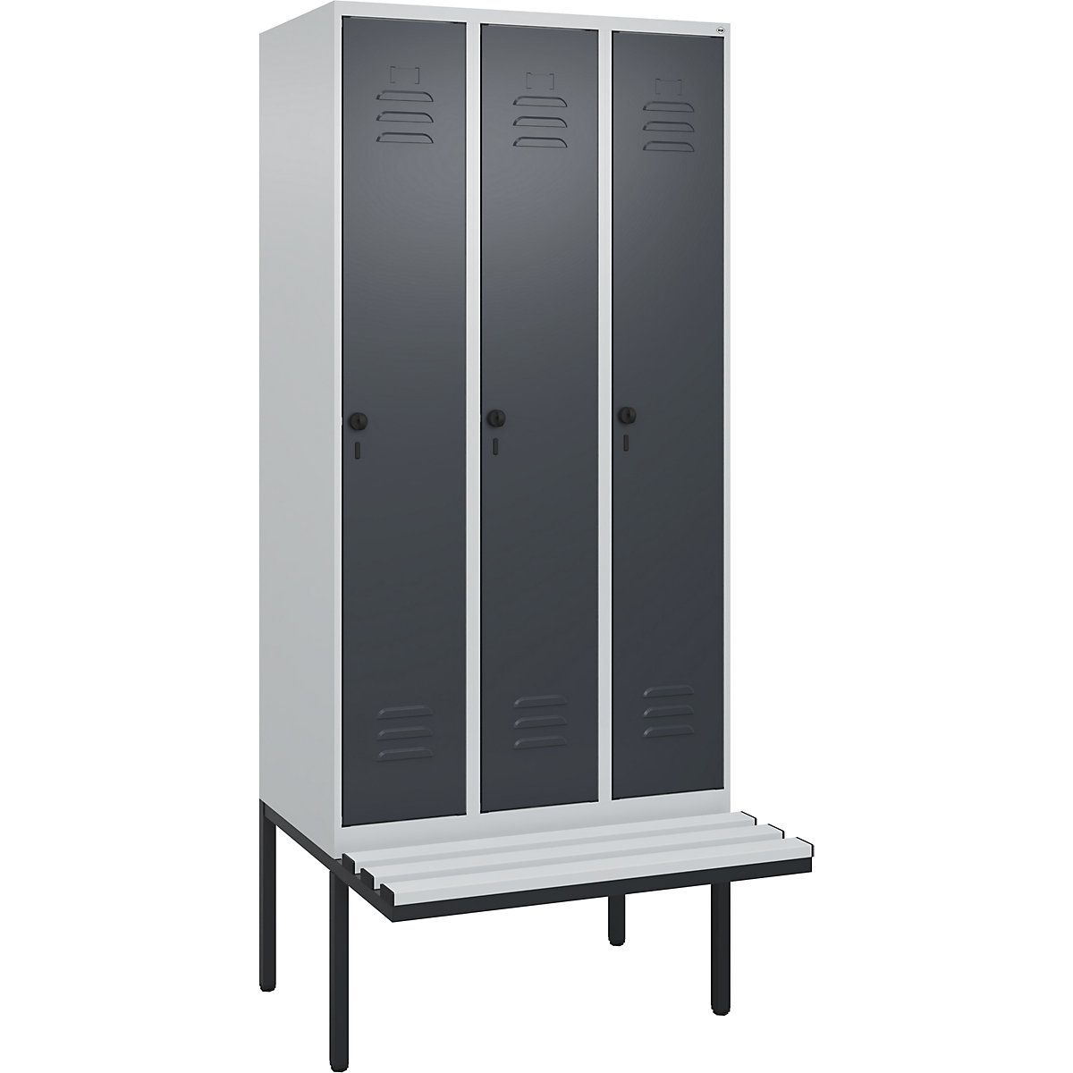 Cacifo com separação de roupa suja/limpa Classic PLUS com banco, estreito – C+P (Imagem do produto 2)-1