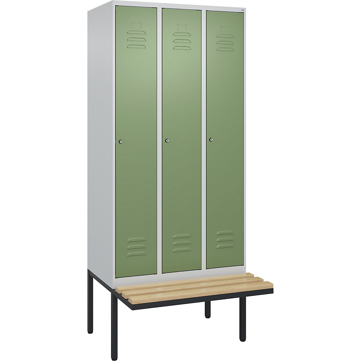 Cacifo com separação de roupa suja/limpa Classic PLUS com banco, estreito – C+P (Imagem do produto 2)-1