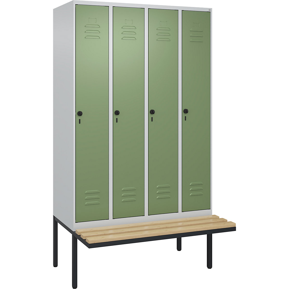 Cacifo com separação de roupa suja/limpa Classic PLUS com banco, estreito – C+P (Imagem do produto 2)-1