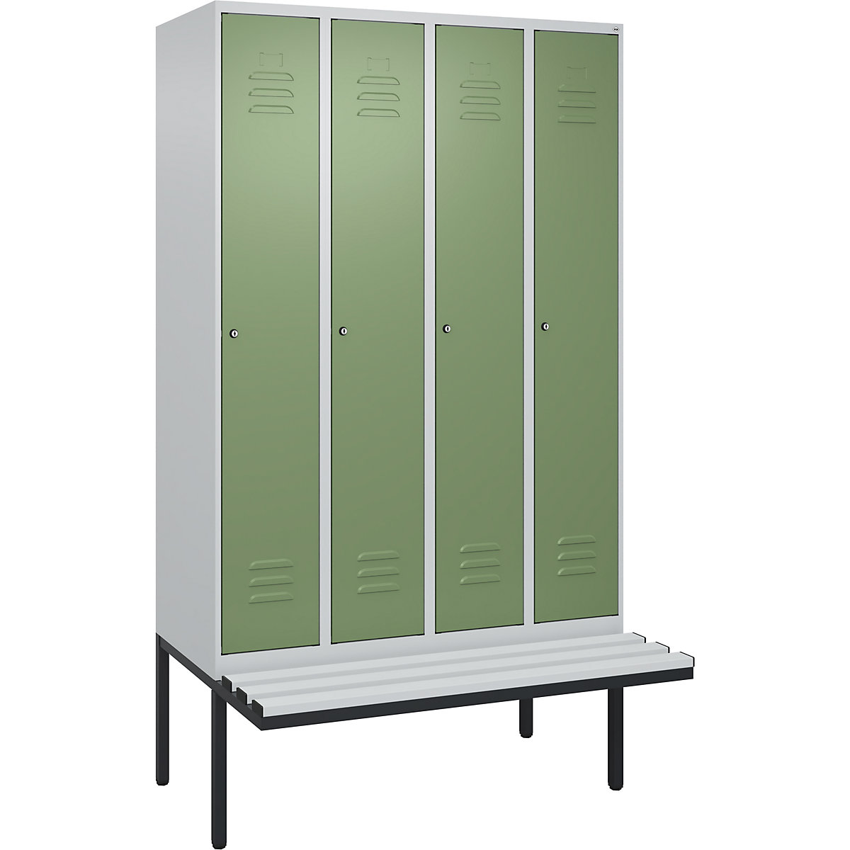 Cacifo com separação de roupa suja/limpa Classic PLUS com banco, estreito – C+P (Imagem do produto 2)-1