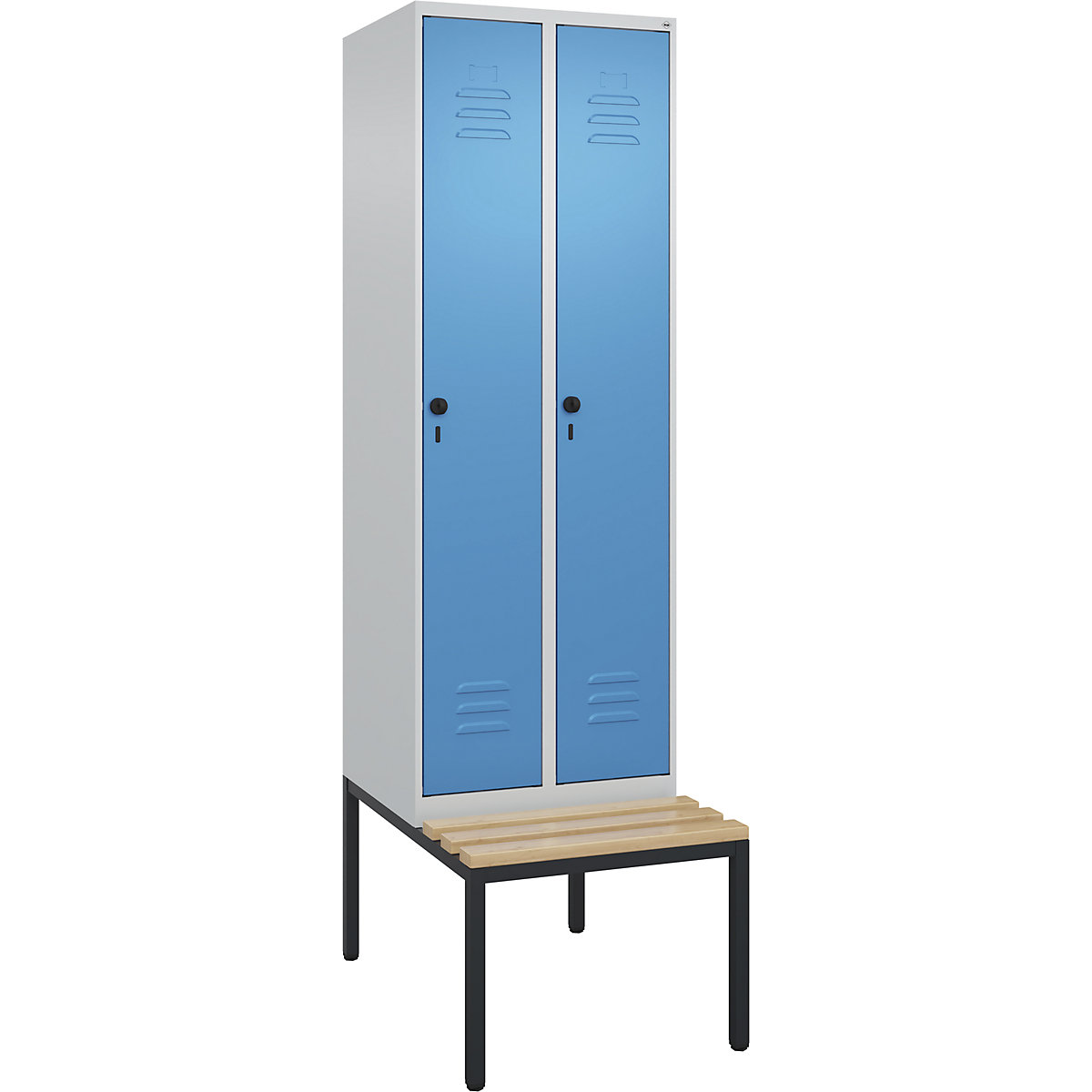 Cacifo com separação de roupa suja/limpa Classic PLUS com banco, estreito – C+P (Imagem do produto 2)-1