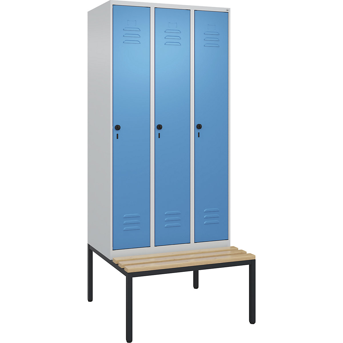 Cacifo com separação de roupa suja/limpa Classic PLUS com banco, estreito – C+P (Imagem do produto 2)-1