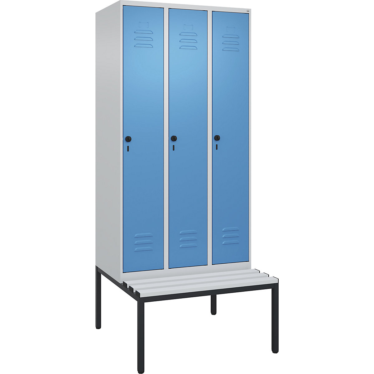 Cacifo com separação de roupa suja/limpa Classic PLUS com banco, estreito – C+P (Imagem do produto 2)-1