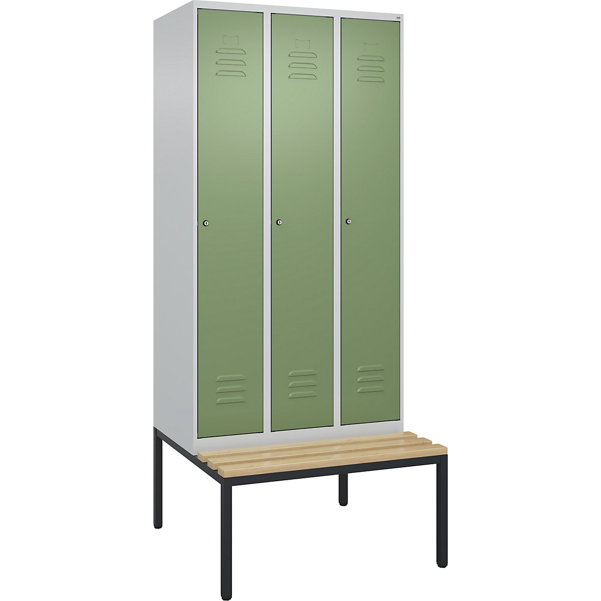 Cacifo com separação de roupa suja/limpa Classic PLUS com banco, estreito – C+P (Imagem do produto 2)-1