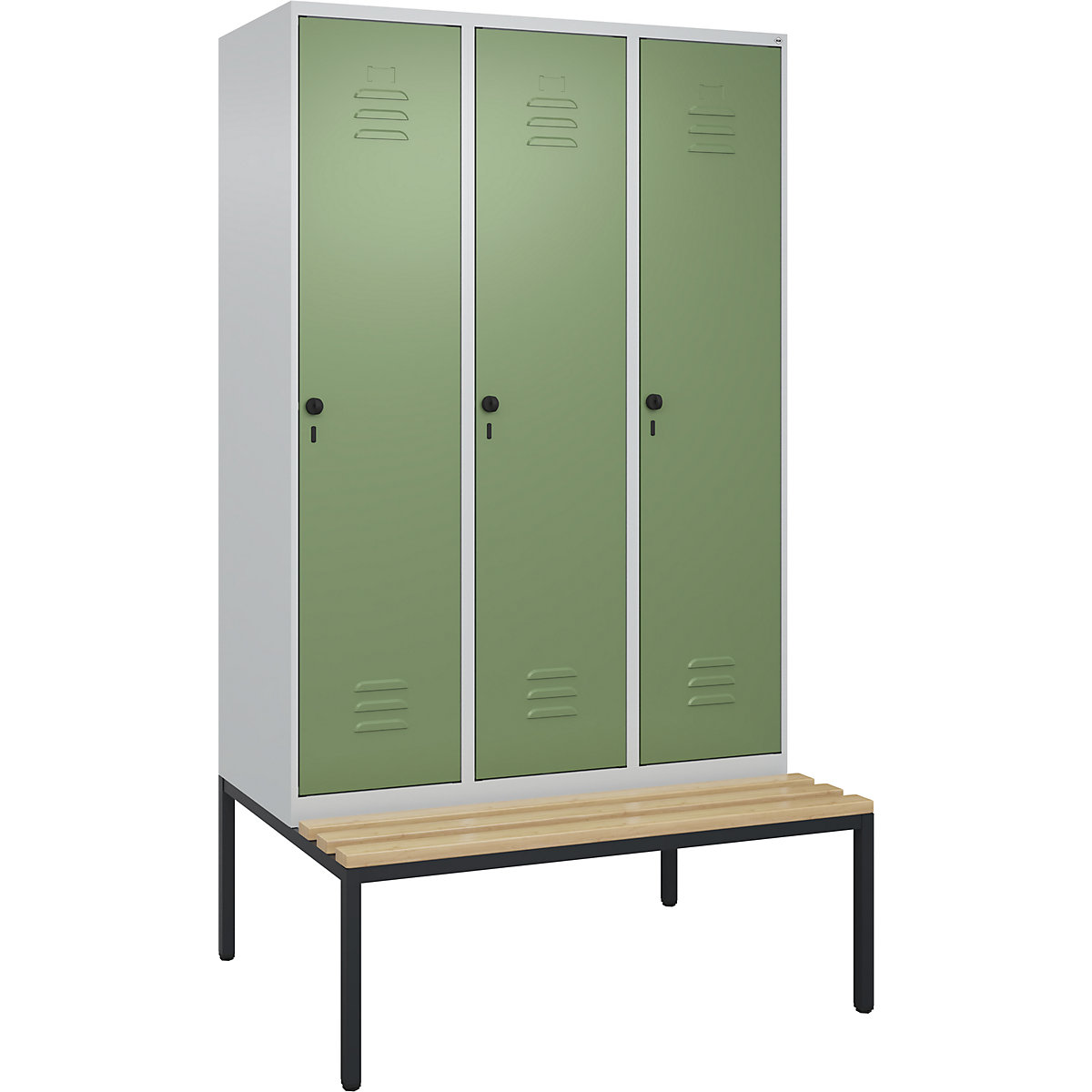 Cacifo com separação de roupa suja/limpa Classic PLUS com banco, estreito – C+P (Imagem do produto 2)-1