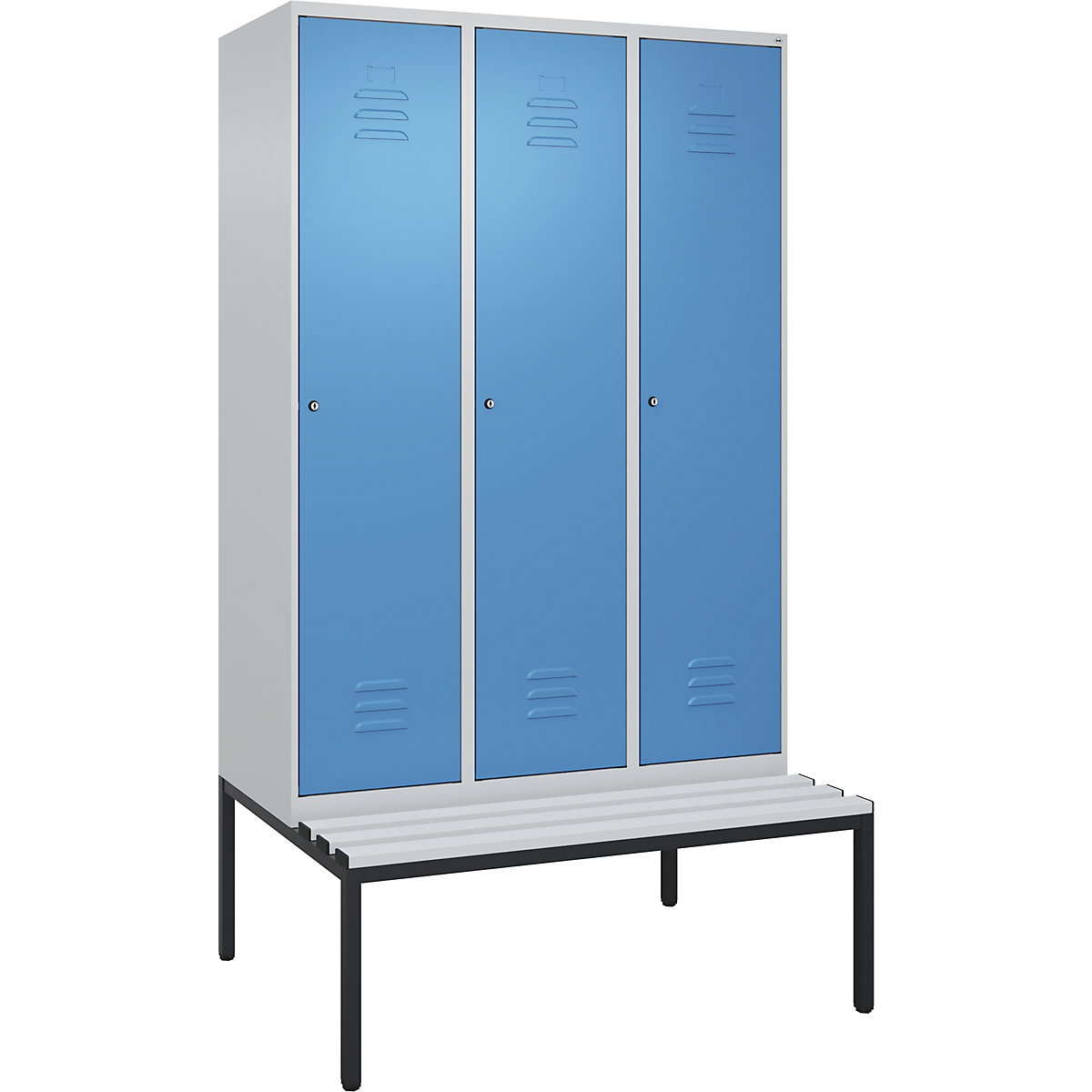 Cacifo com separação de roupa suja/limpa Classic PLUS com banco, estreito – C+P (Imagem do produto 2)-1
