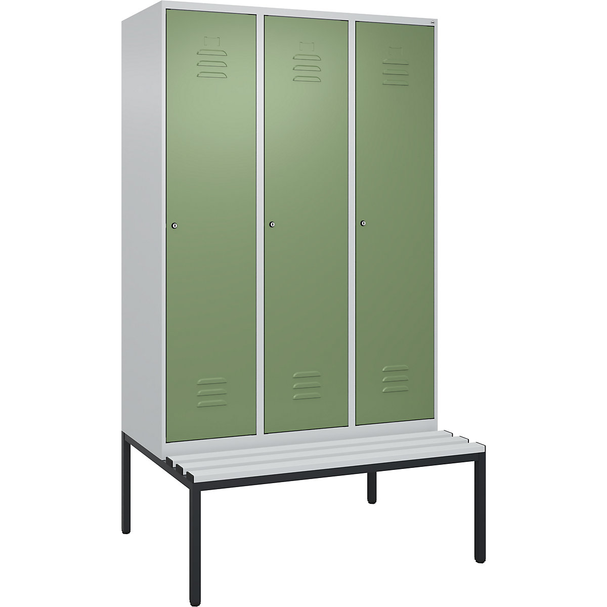 Cacifo com separação de roupa suja/limpa Classic PLUS com banco, estreito – C+P (Imagem do produto 2)-1