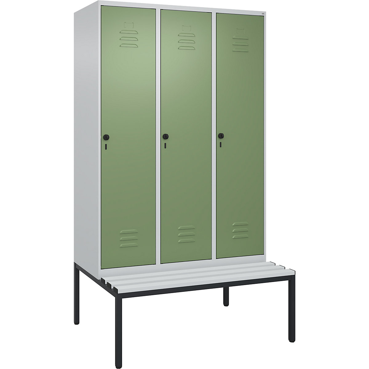 Cacifo com separação de roupa suja/limpa Classic PLUS com banco, estreito – C+P (Imagem do produto 2)-1