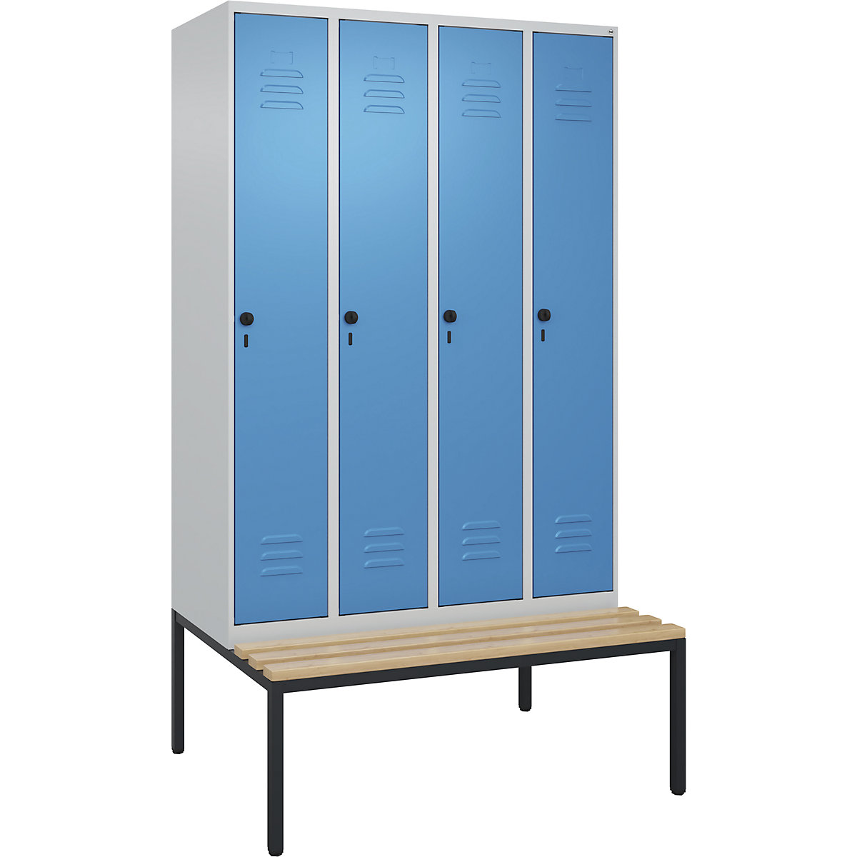 Cacifo com separação de roupa suja/limpa Classic PLUS com banco, estreito – C+P (Imagem do produto 2)-1
