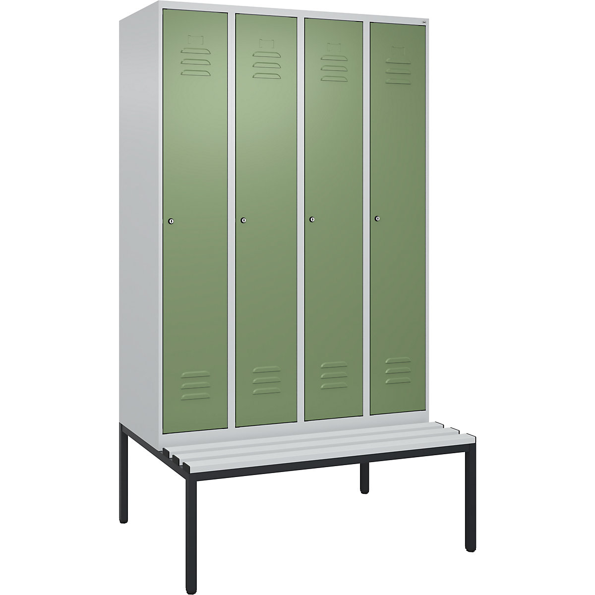 Cacifo com separação de roupa suja/limpa Classic PLUS com banco, estreito – C+P (Imagem do produto 2)-1
