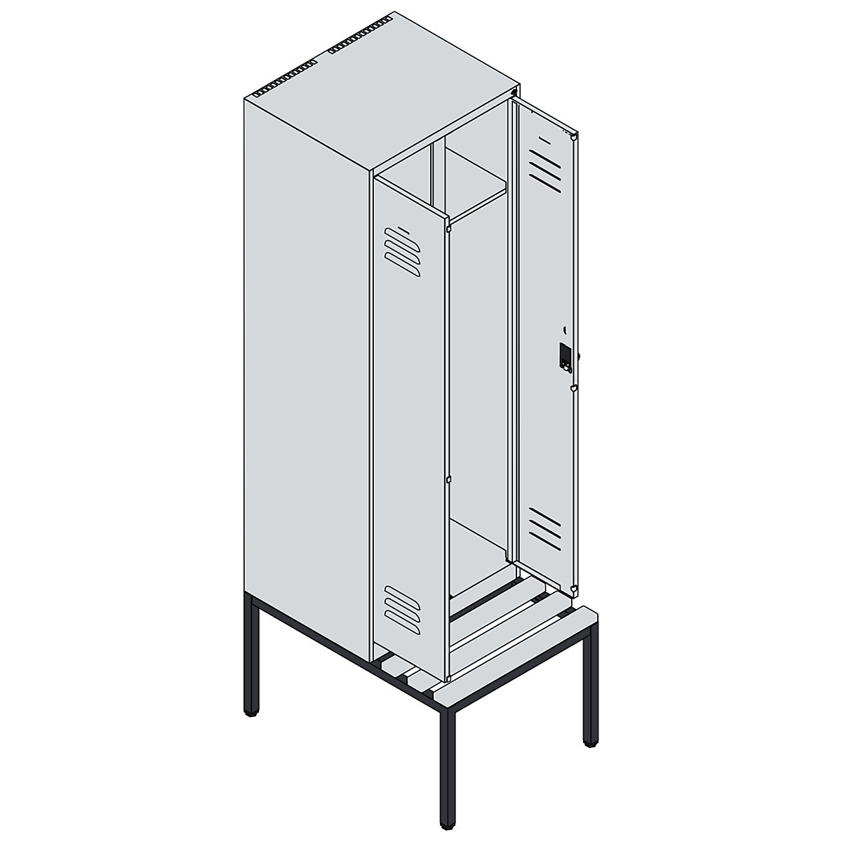 Cacifo com separação de roupa suja/limpa Classic PLUS com banco – C+P (Imagem do produto 3)-2