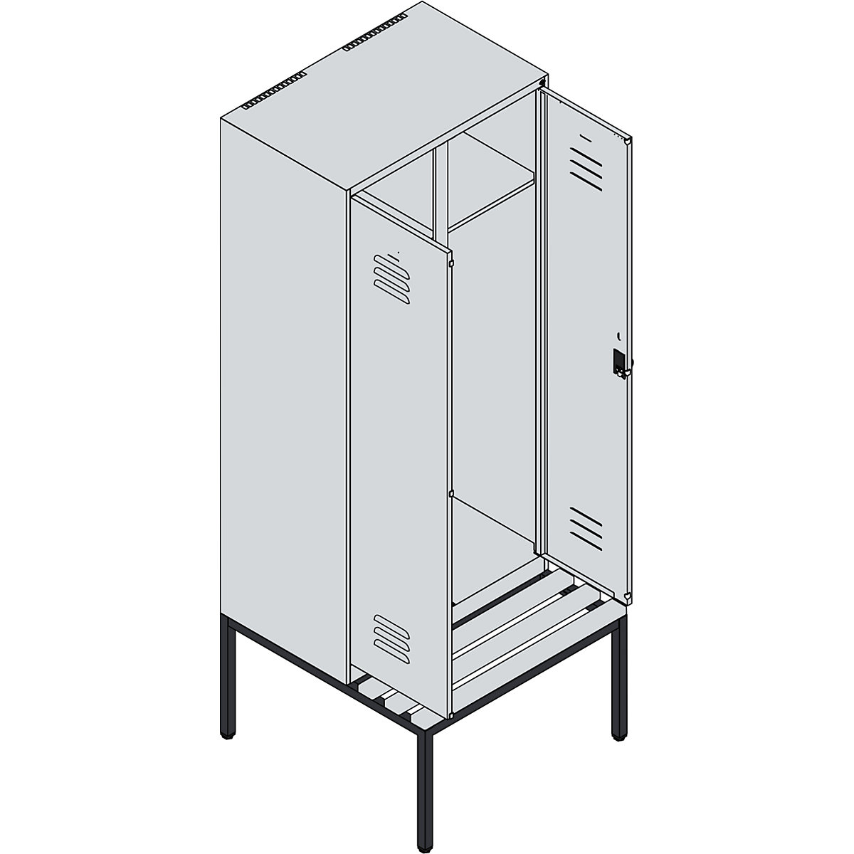 Cacifo com separação de roupa suja/limpa Classic PLUS com banco – C+P (Imagem do produto 3)-2