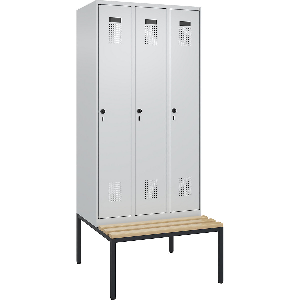Cacifo com separação de roupa suja/limpa Evolo PLUS com banco, estreito (Imagem do produto 2)-1