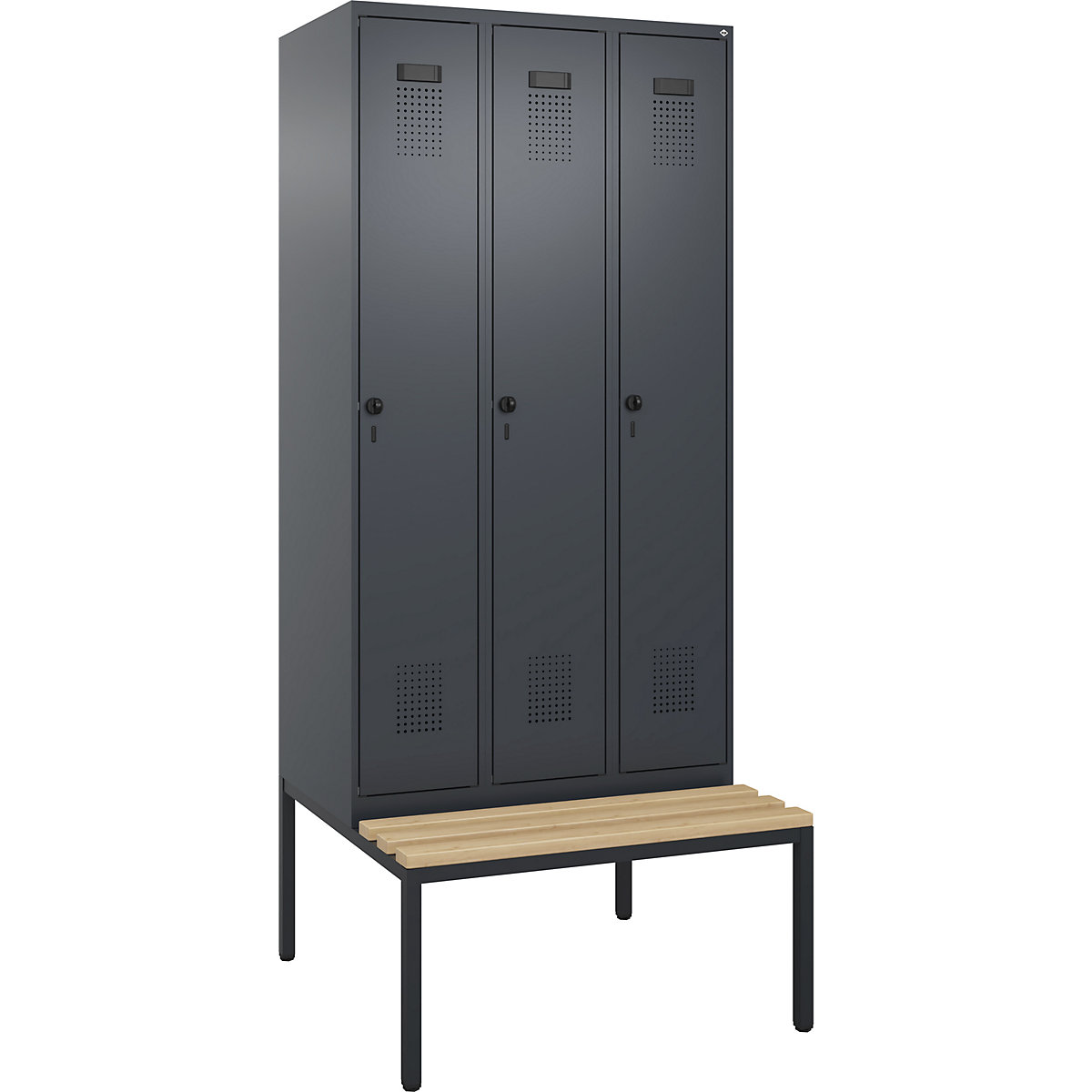 Cacifo com separação de roupa suja/limpa Evolo PLUS com banco, estreito (Imagem do produto 2)-1