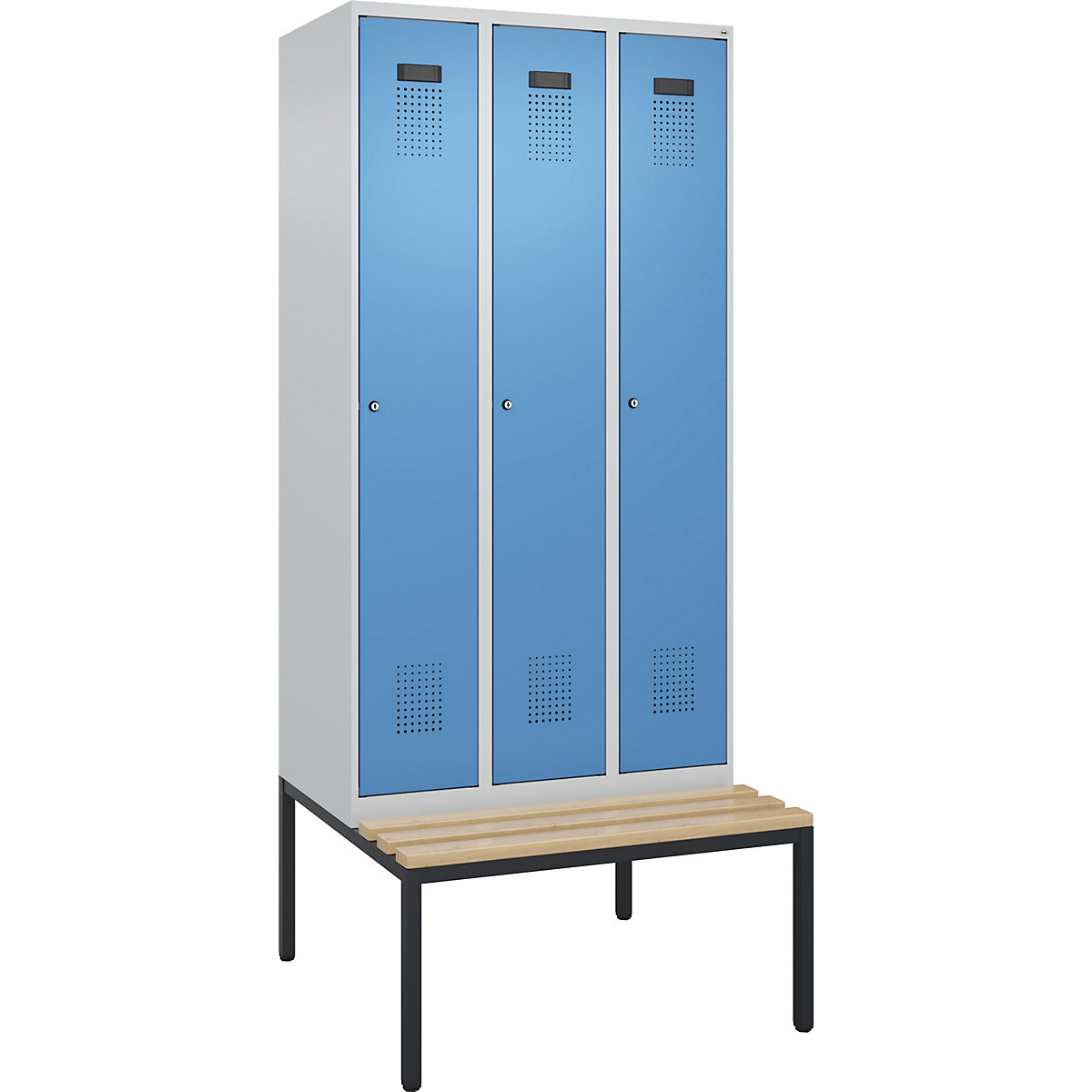 Cacifo com separação de roupa suja/limpa Evolo PLUS com banco, estreito (Imagem do produto 2)-1