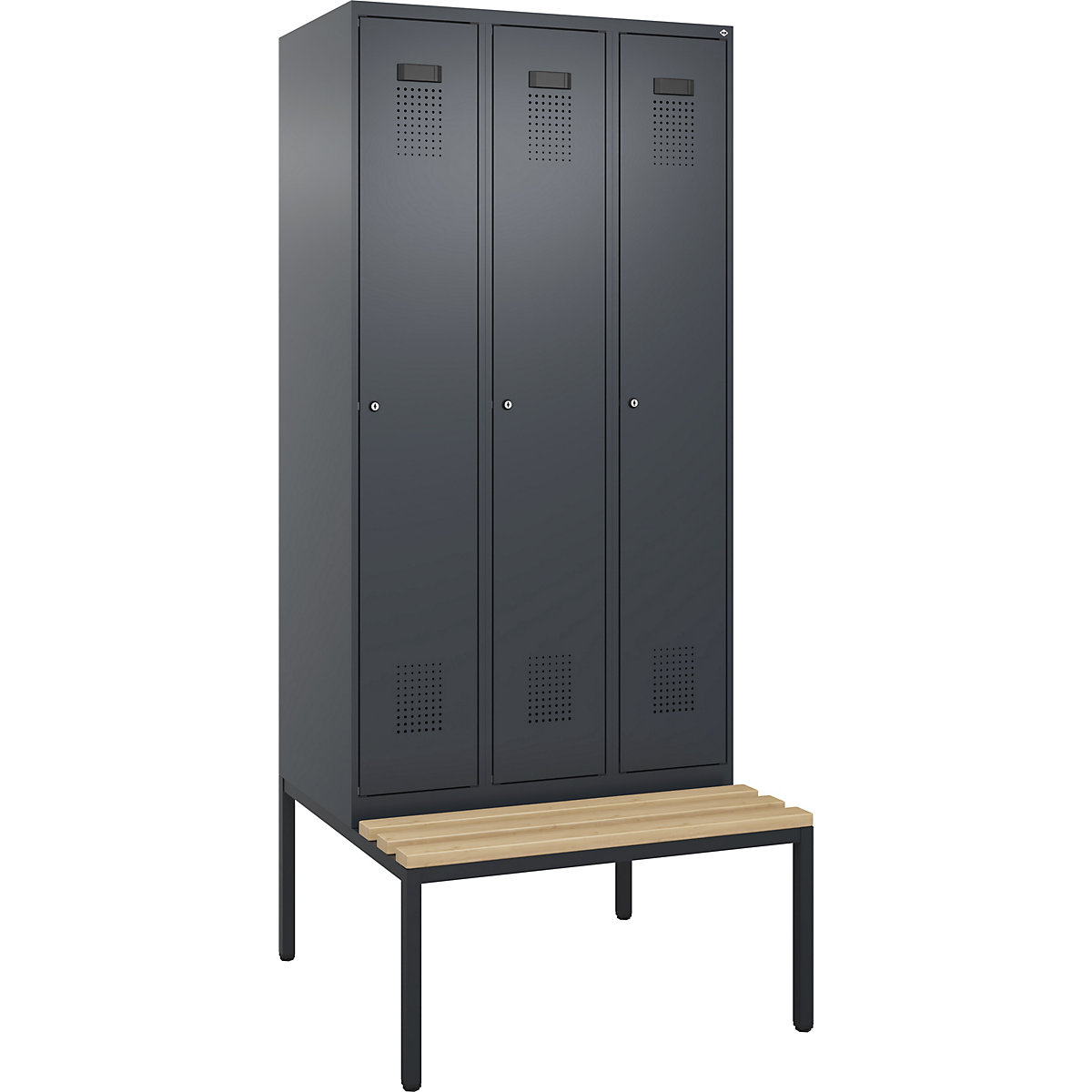 Cacifo com separação de roupa suja/limpa Evolo PLUS com banco, estreito (Imagem do produto 2)-1