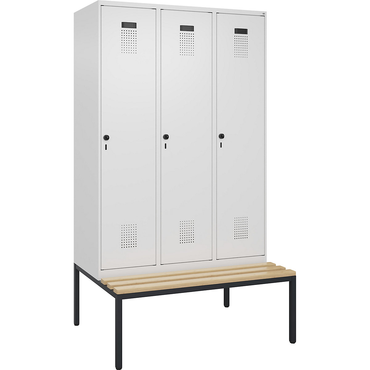 Cacifo com separação de roupa suja/limpa Evolo PLUS com banco, estreito (Imagem do produto 2)-1