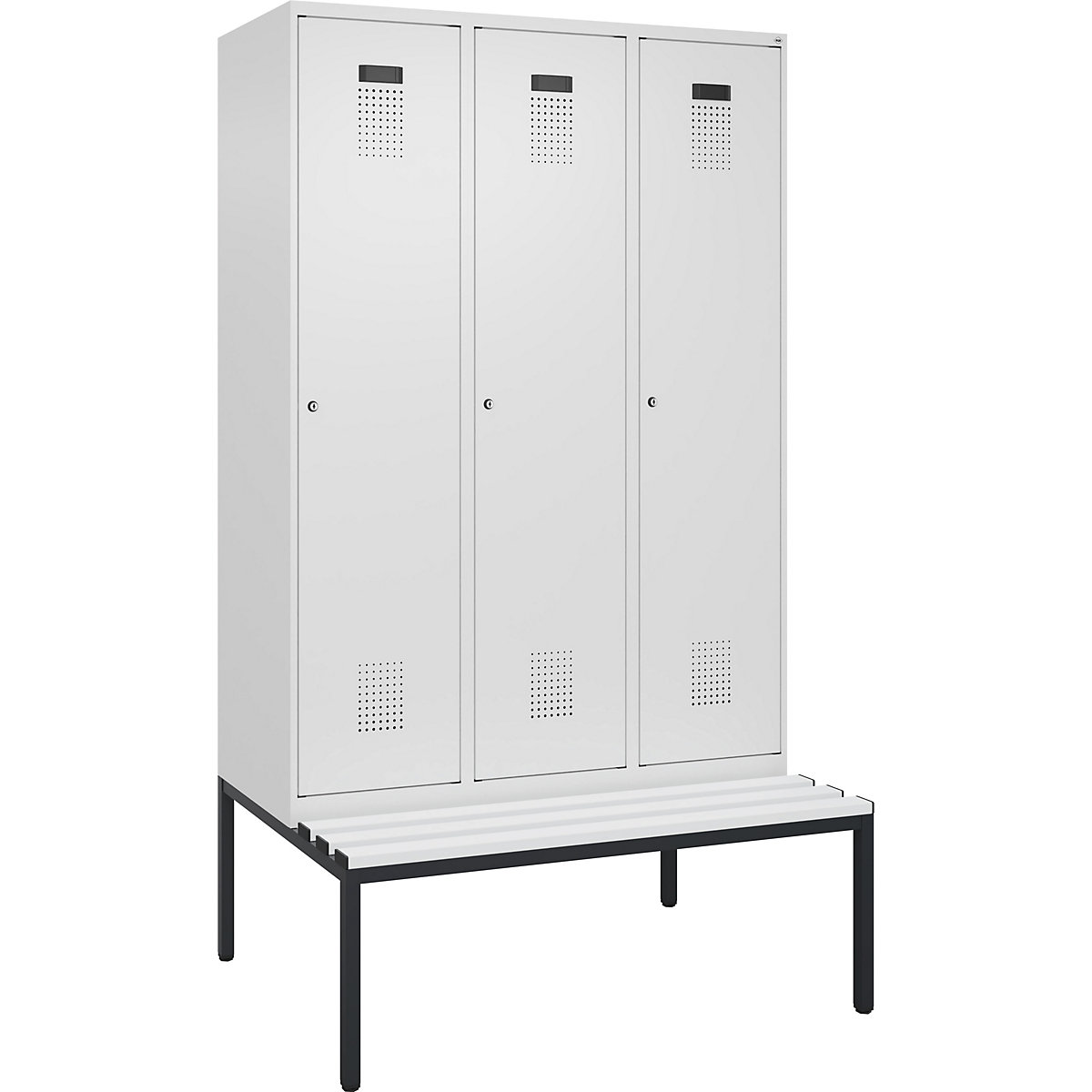 Cacifo com separação de roupa suja/limpa Evolo PLUS com banco, estreito (Imagem do produto 2)-1