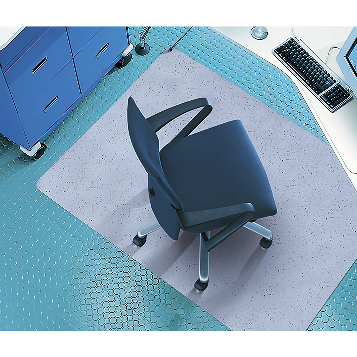 Esteira de proteção do chão ESD YOGA FLAT, para pisos duros e tapete de pelo baixo, LxP 1500 x 1200 mm-0
