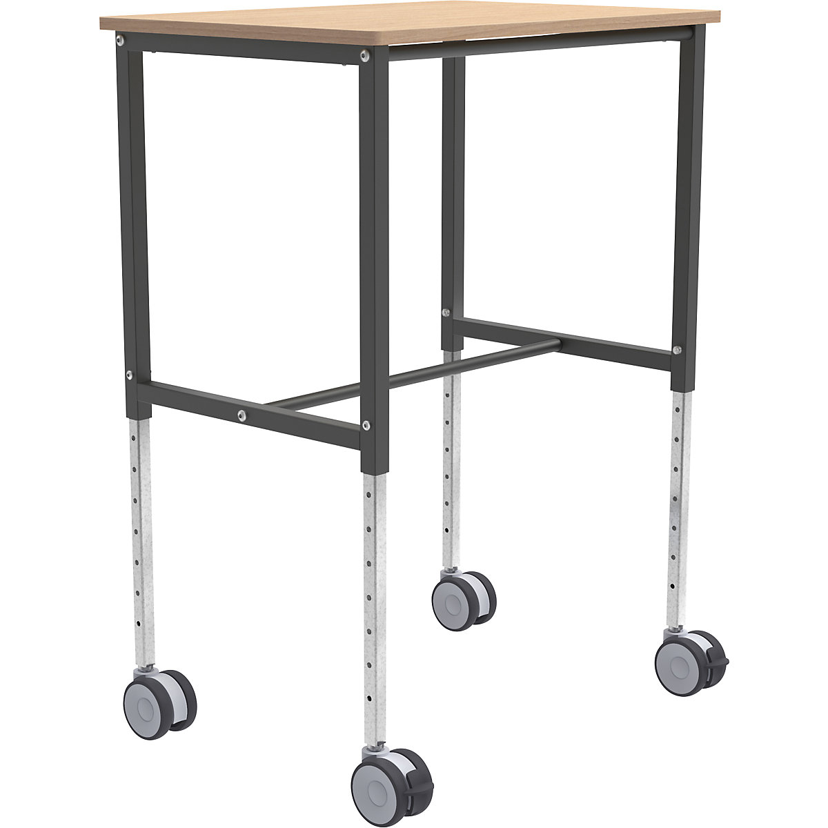 Mesa com rodas ERGO – Kongamek, CxLxA 800 x 570 x 720 mm, faia-0