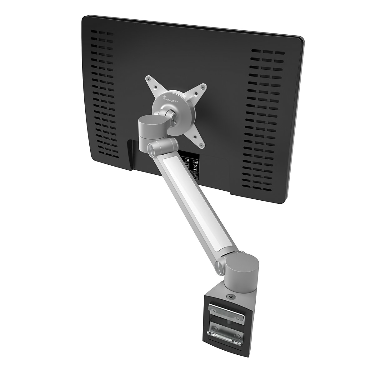 Brazo para pantallas VIEWLITE PLUS – Dataflex, para sistemas de guías, plateado/blanco-0