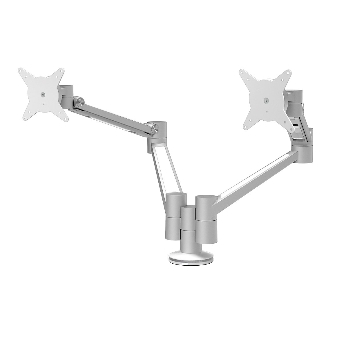 Brazo para pantallas VIEWLITE PLUS – Dataflex, para 2 pantallas, plateado/blanco-0