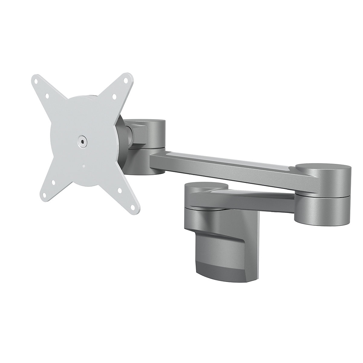 Brazo para pantallas VIEWLITE – Dataflex, para montaje en pared, dos soportes articulados, plateado/blanco-0