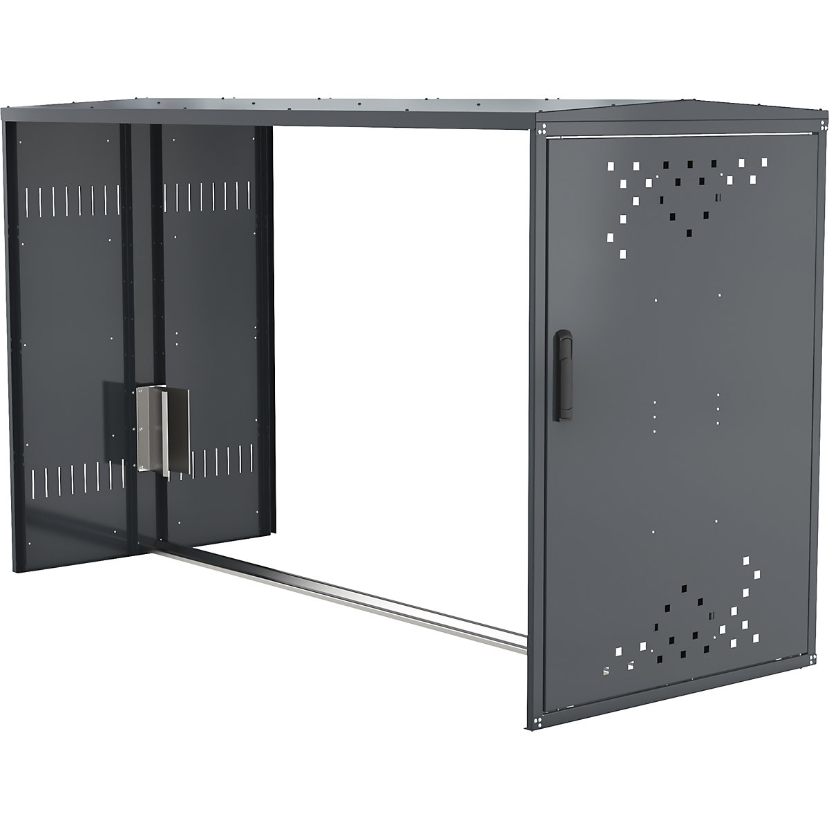 Caja para bicicletas – WSM, elemento de ampliación con techo a dos aguas, sin pared lateral-0