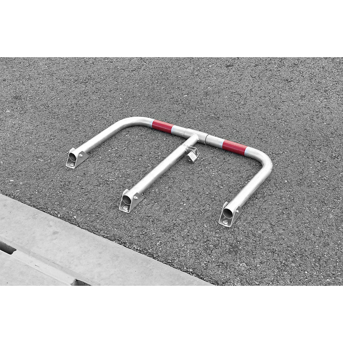Arco para aparcamientos con franjas rojas reflectantes (Imagen del producto 2)-1