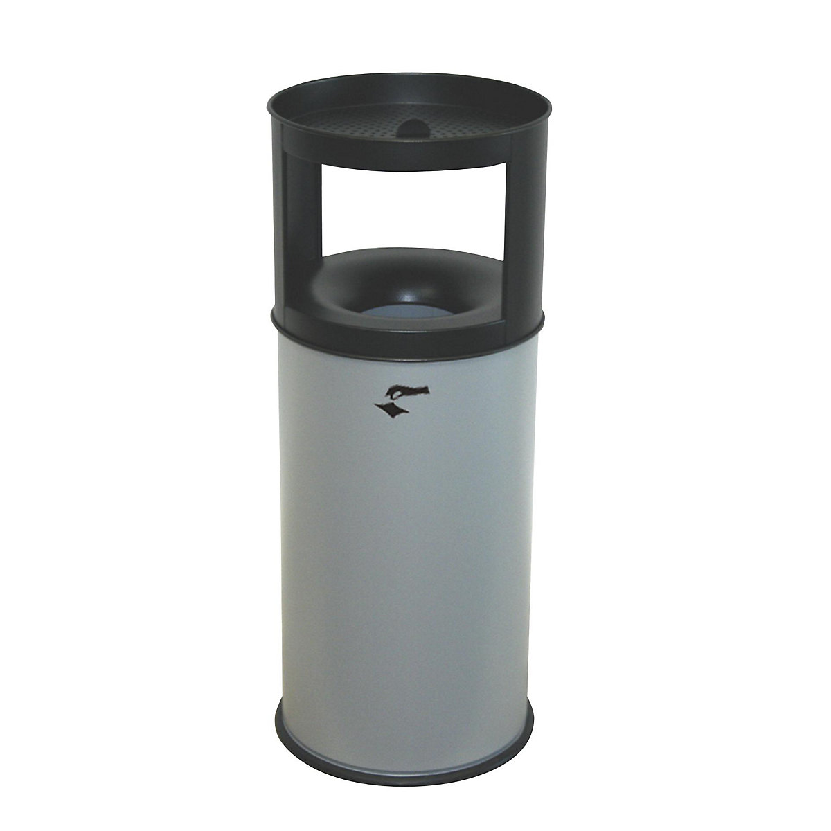Cenicero combinado de seguridad, con extinción de llamas, chapa de acero, capacidad 40 l, H x Ø 800 x 310 mm, gris-0