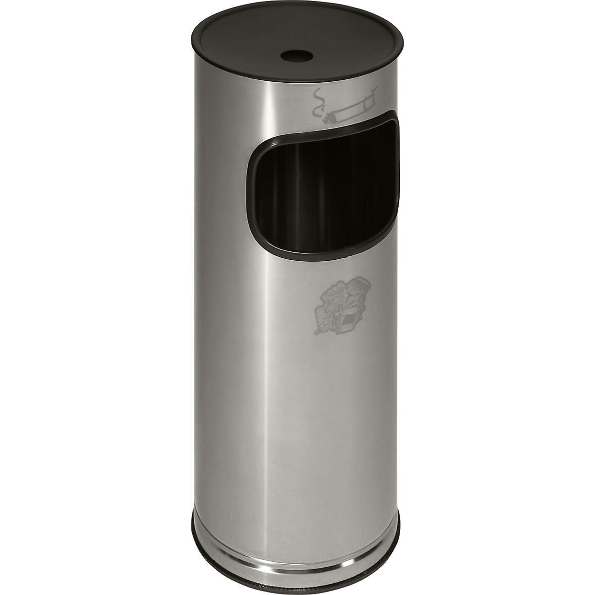 Cenicero combinado de seguridad – VAR, acero inoxidable, capacidad 17 l, H x Ø 610 x 250 mm, acero inoxidable-0