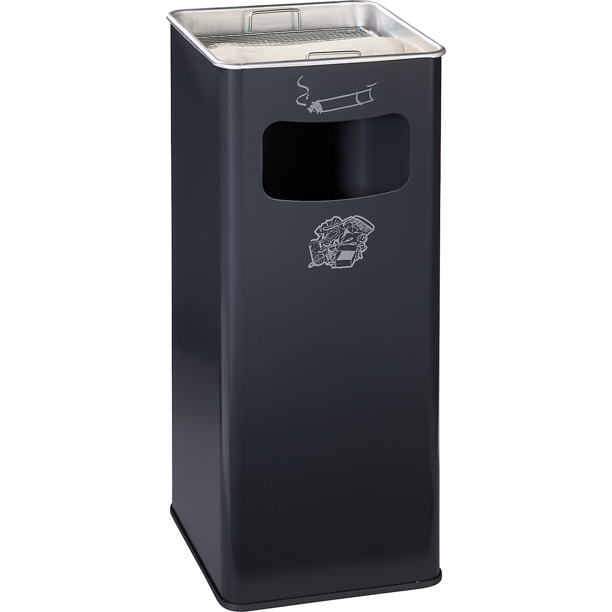 Cenicero combinado – VAR, capacidad 53 l, A x H x P 330 x 705 x 330 mm, acero, antracita-0