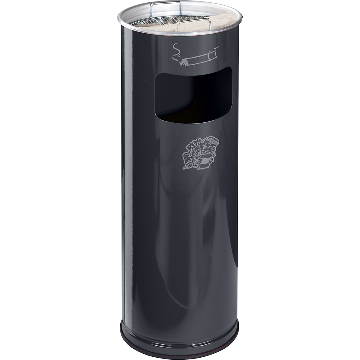 Cenicero combinado – VAR, capacidad 17 l, H x Ø 660 x 230 mm, acero, antracita-0