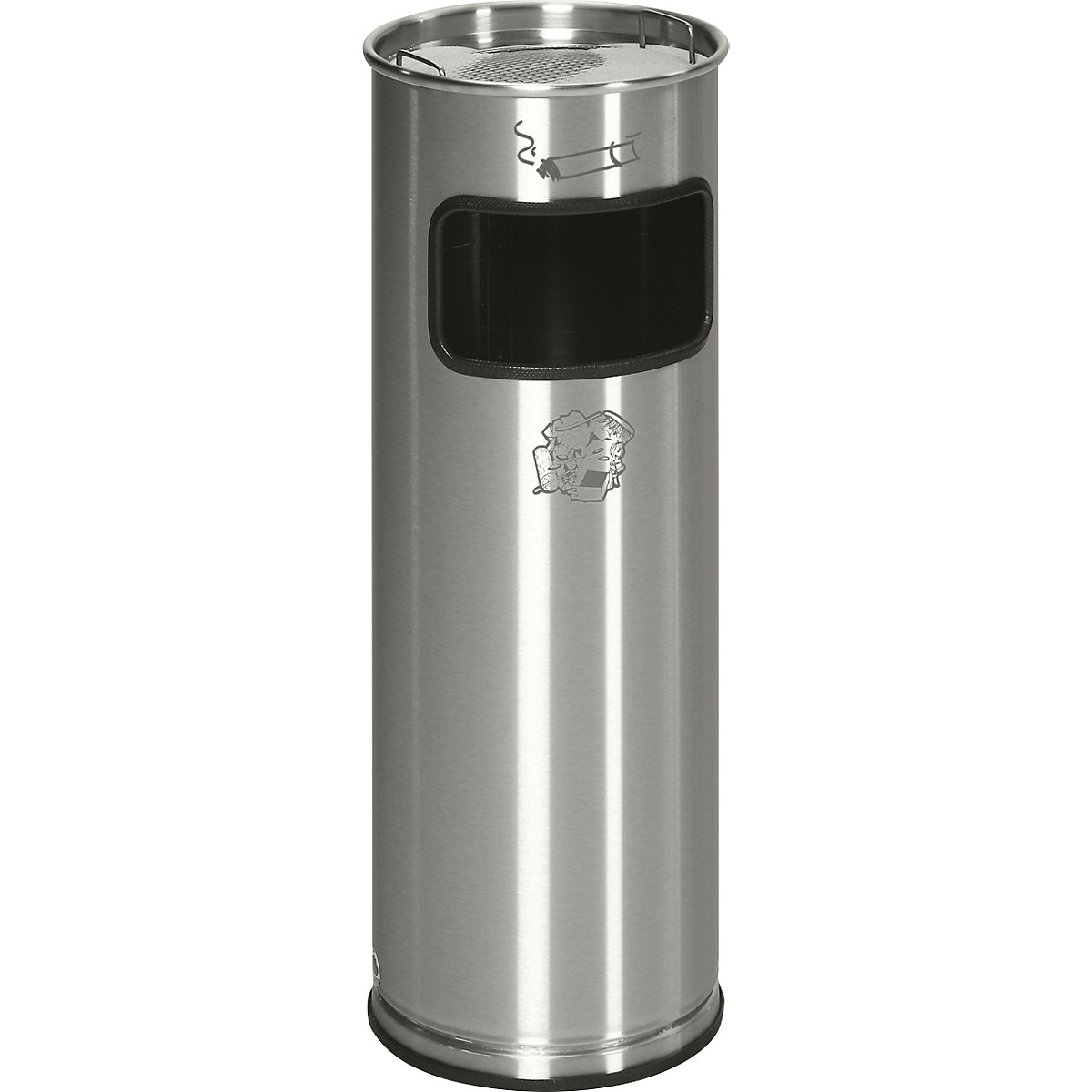 Cenicero combinado – VAR, capacidad 17 l, H x Ø 660 x 230 mm, acero inoxidable, 1 abertura-0