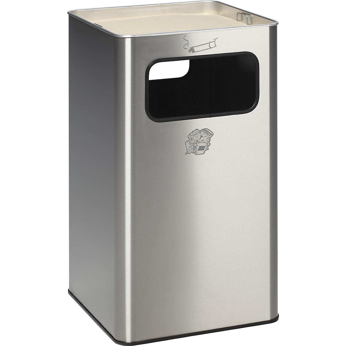 Cenicero combinado – VAR, capacidad 96 l, A x H x P 430 x 755 x 430 mm, acero inoxidable-0