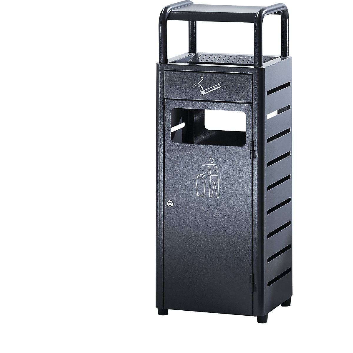 Cenicero combinado – Probbax, capacidad 20 l, A x H x P 330 x 895 x 280 mm, gris antracita-0