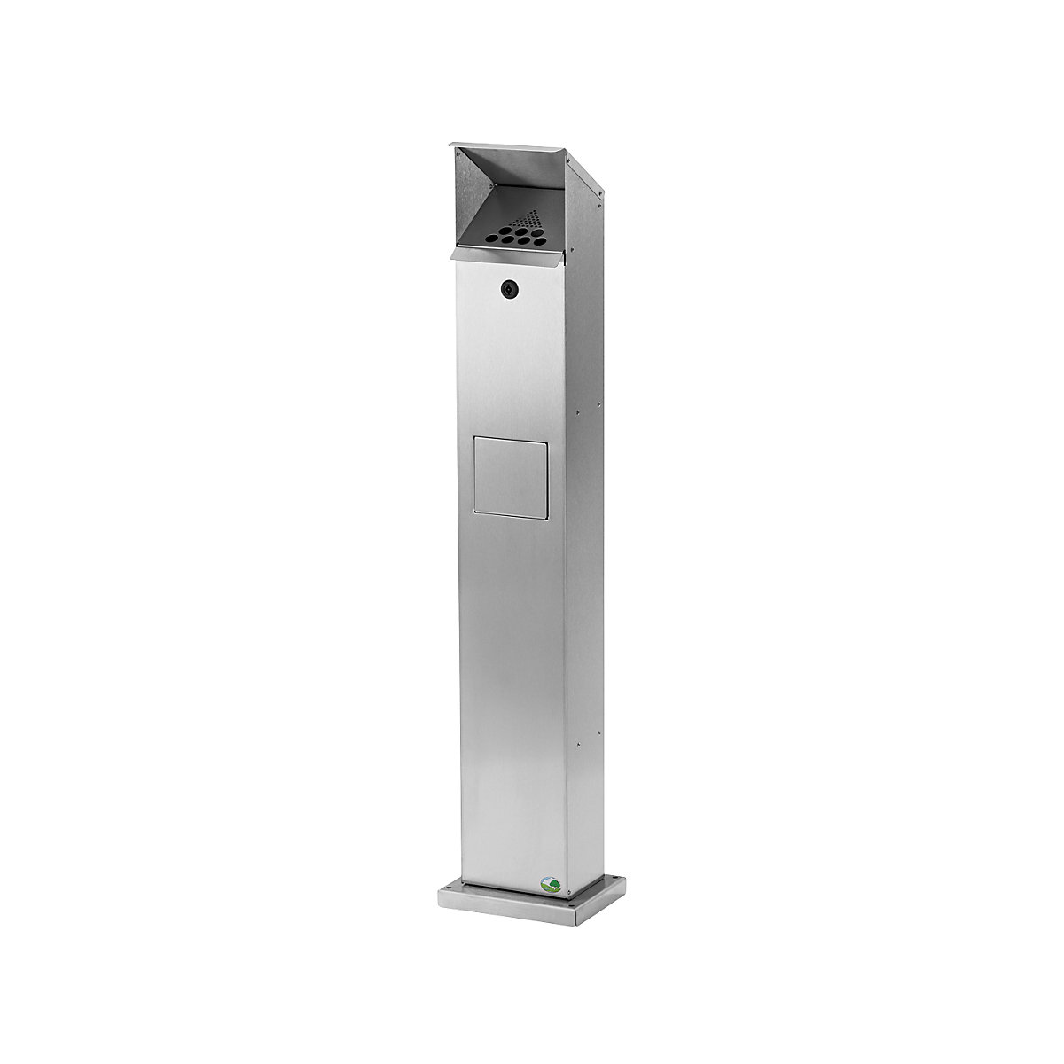 Cenicero de pie combinado – VAR, capacidad 5 l, A x H x P 180 x 1150 x 150 mm, acero inoxidable-0
