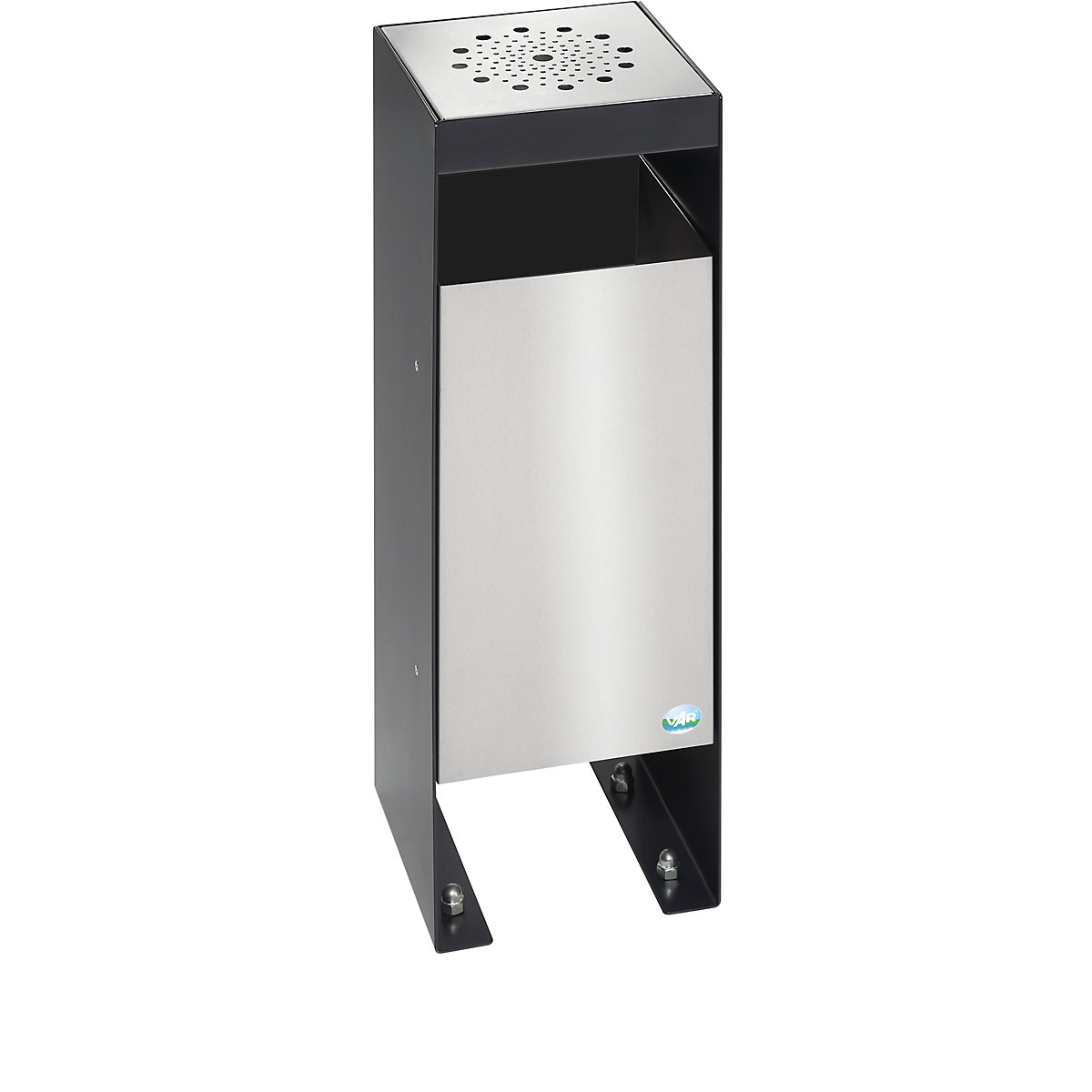 Colector de residuos/cenicero con cubierta de chapa perforada – VAR