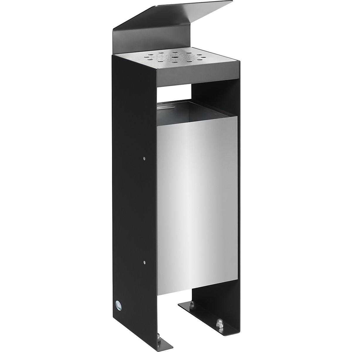 Colector de residuos/cenicero con cubierta de chapa perforada – VAR