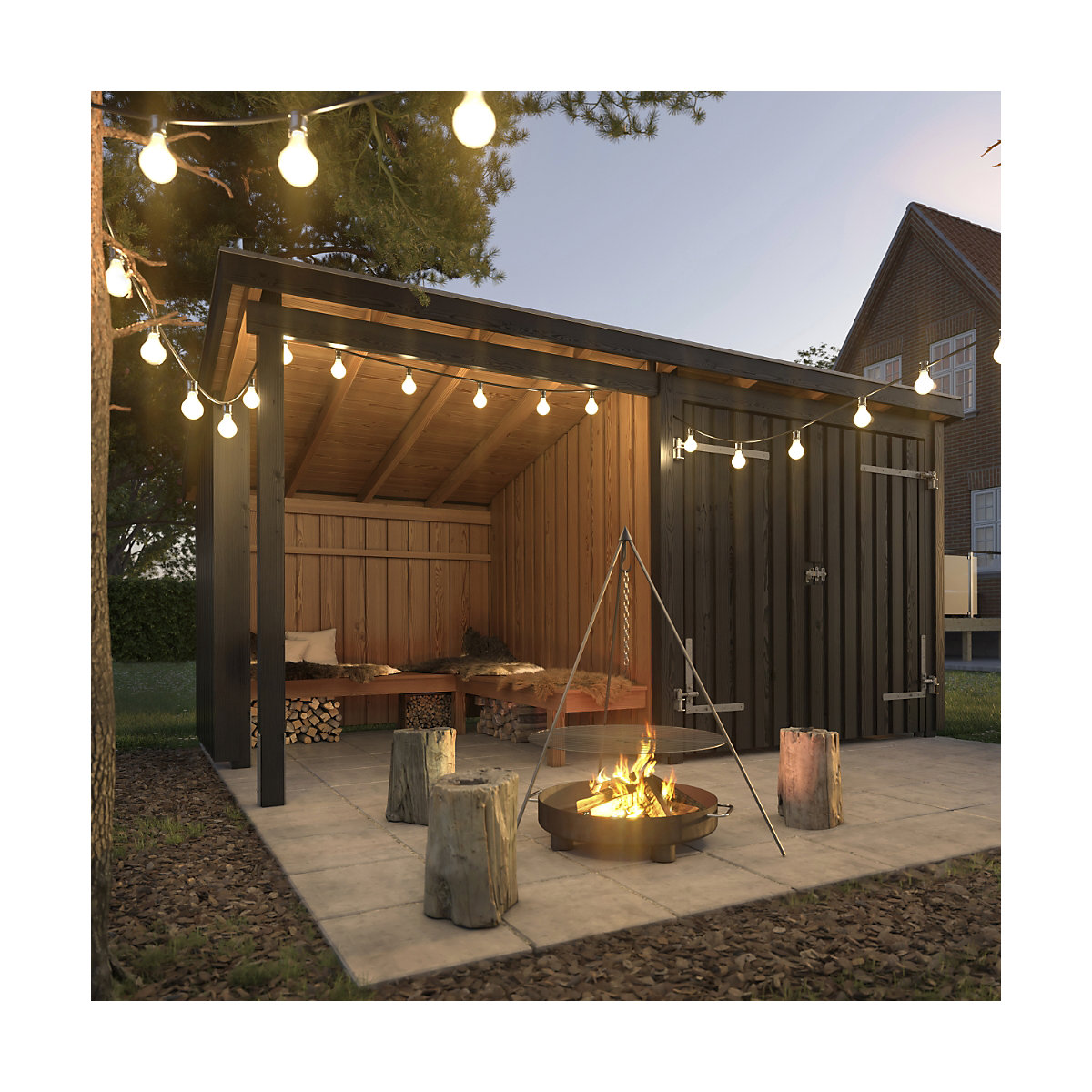Caseta para barbacoa/casa de jardín Nordic (Imagen del producto 2)-1