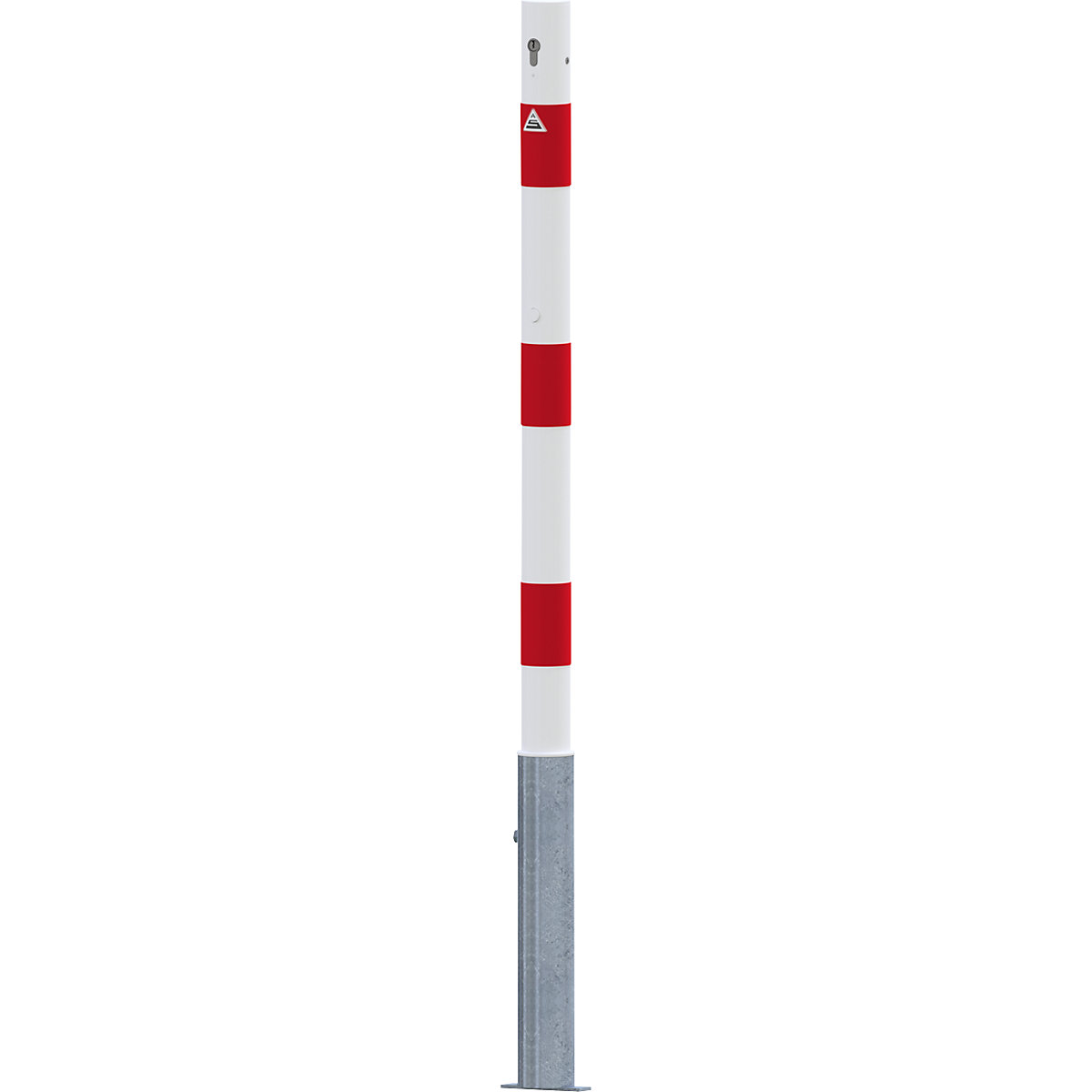Poste barrera, Ø 60 mm, blanco y rojo – Schake (Imagen del producto 2)-1