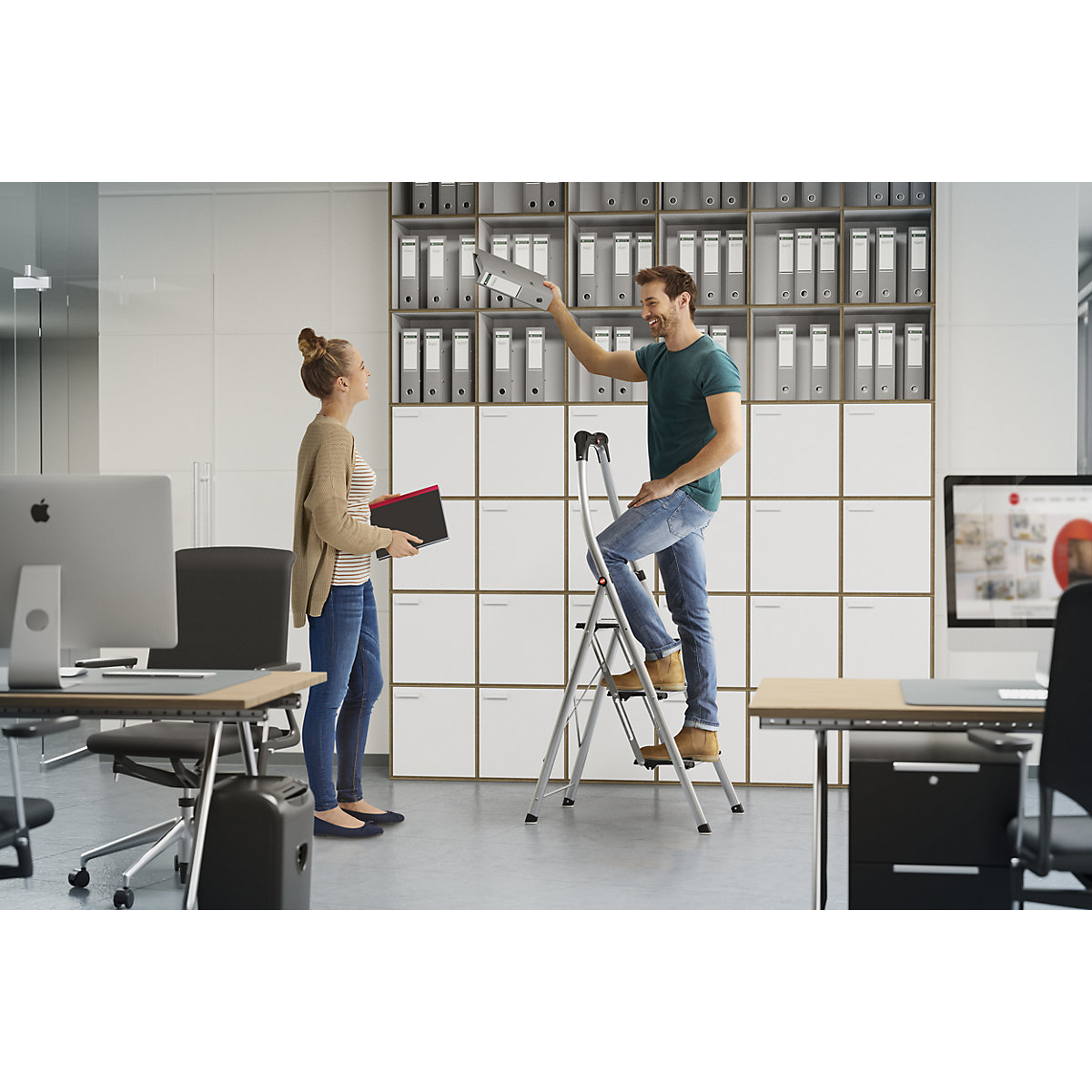 Escabeau pliable design K100 Topline – Hailo (Illustration du produit 3)-2