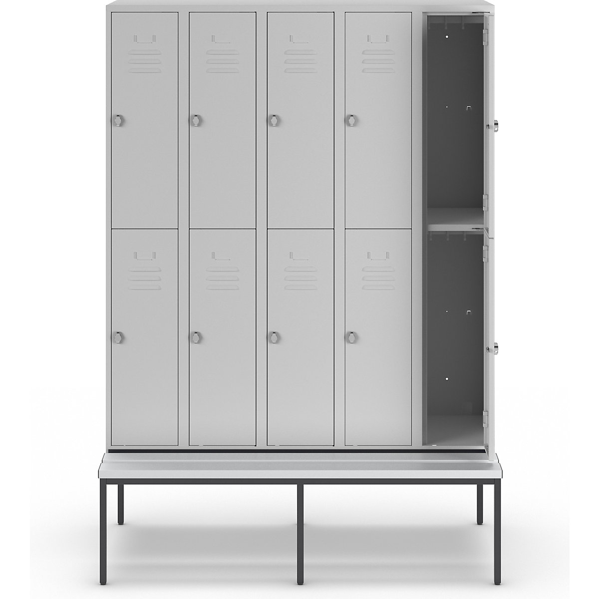 Vestiaire à deux étages Berlin 2 avec banc – Wolf (Illustration du produit 3)-2