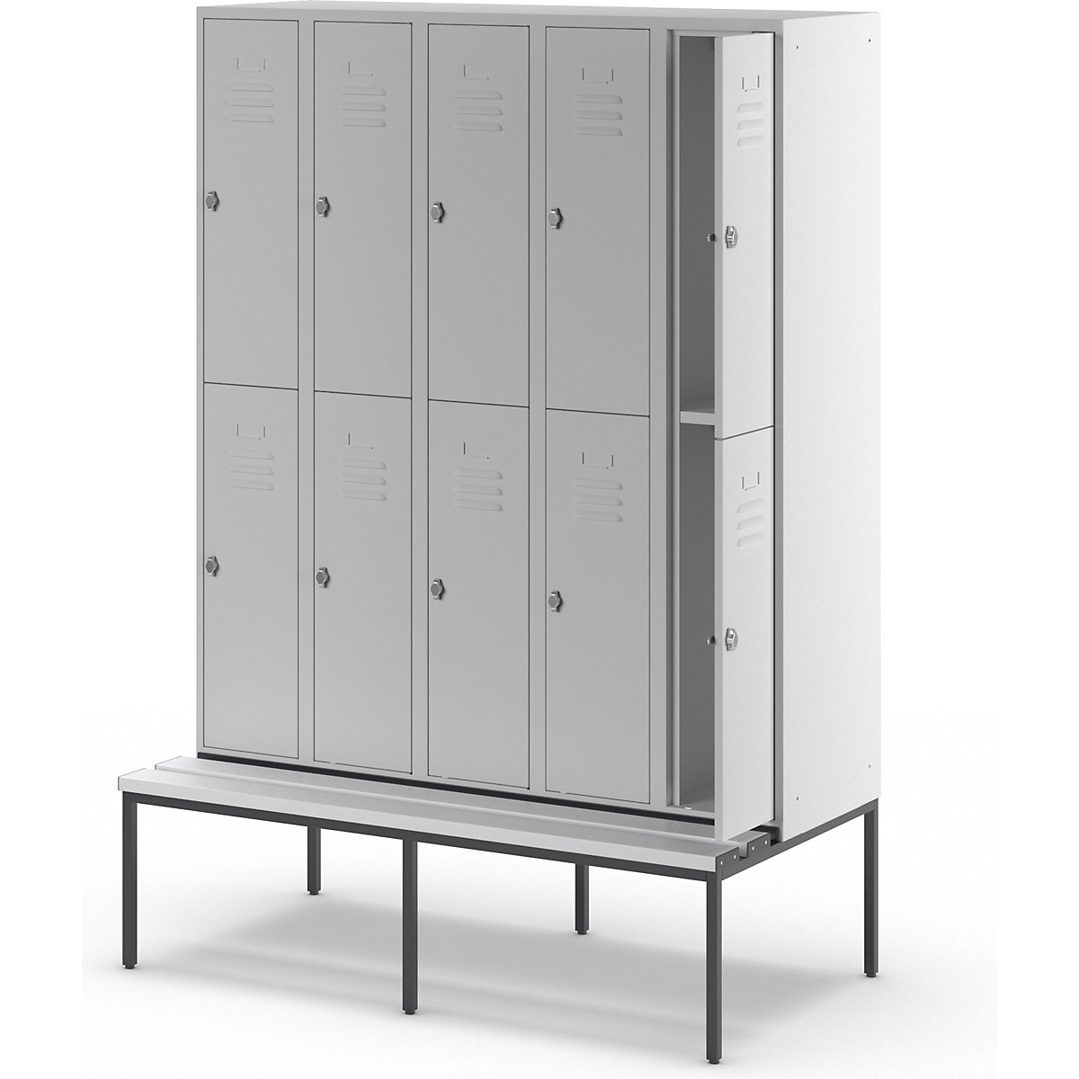 Vestiaire à deux étages Berlin 2 avec banc – Wolf (Illustration du produit 8)-7
