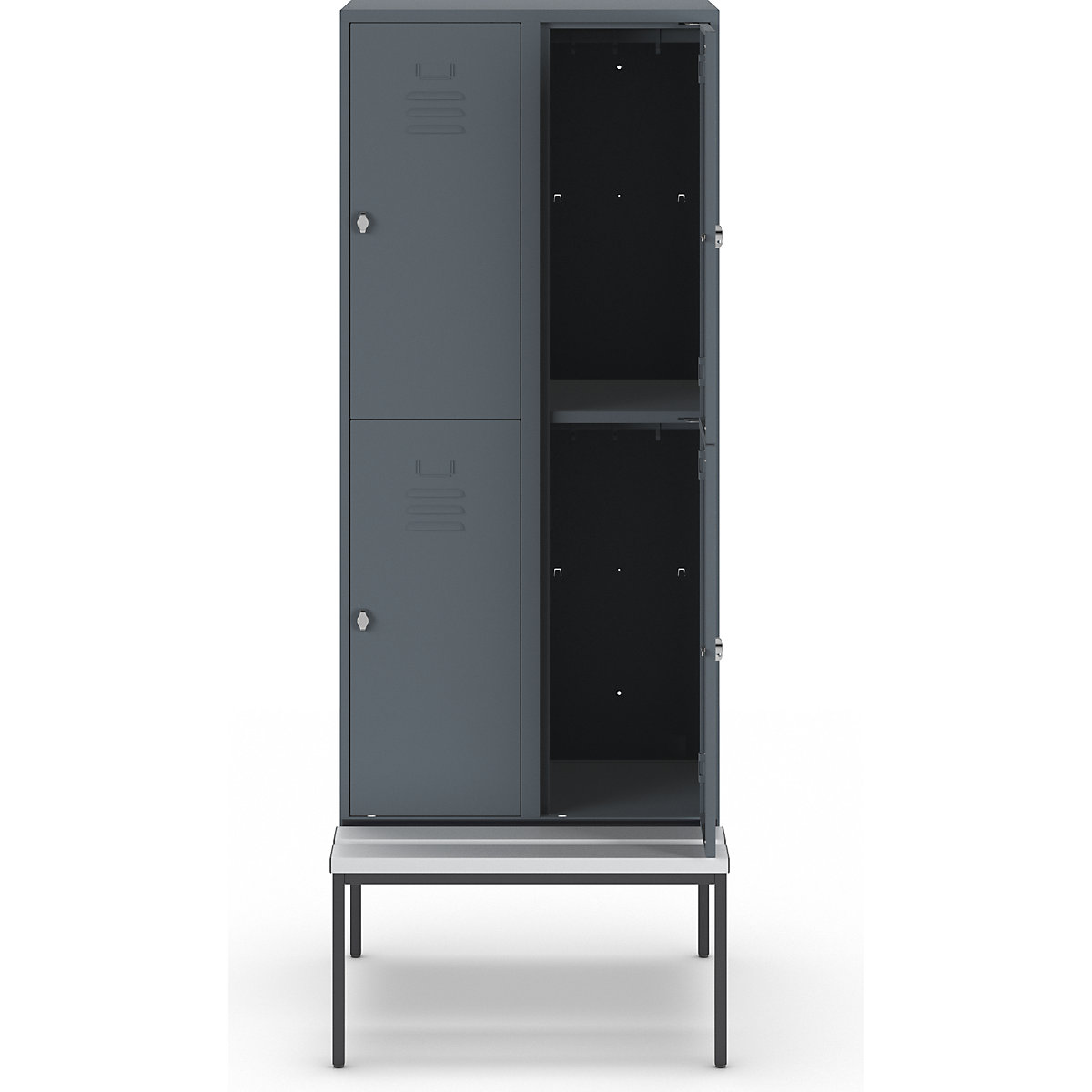 Vestiaire à deux étages Berlin 2 avec banc – Wolf (Illustration du produit 3)-2