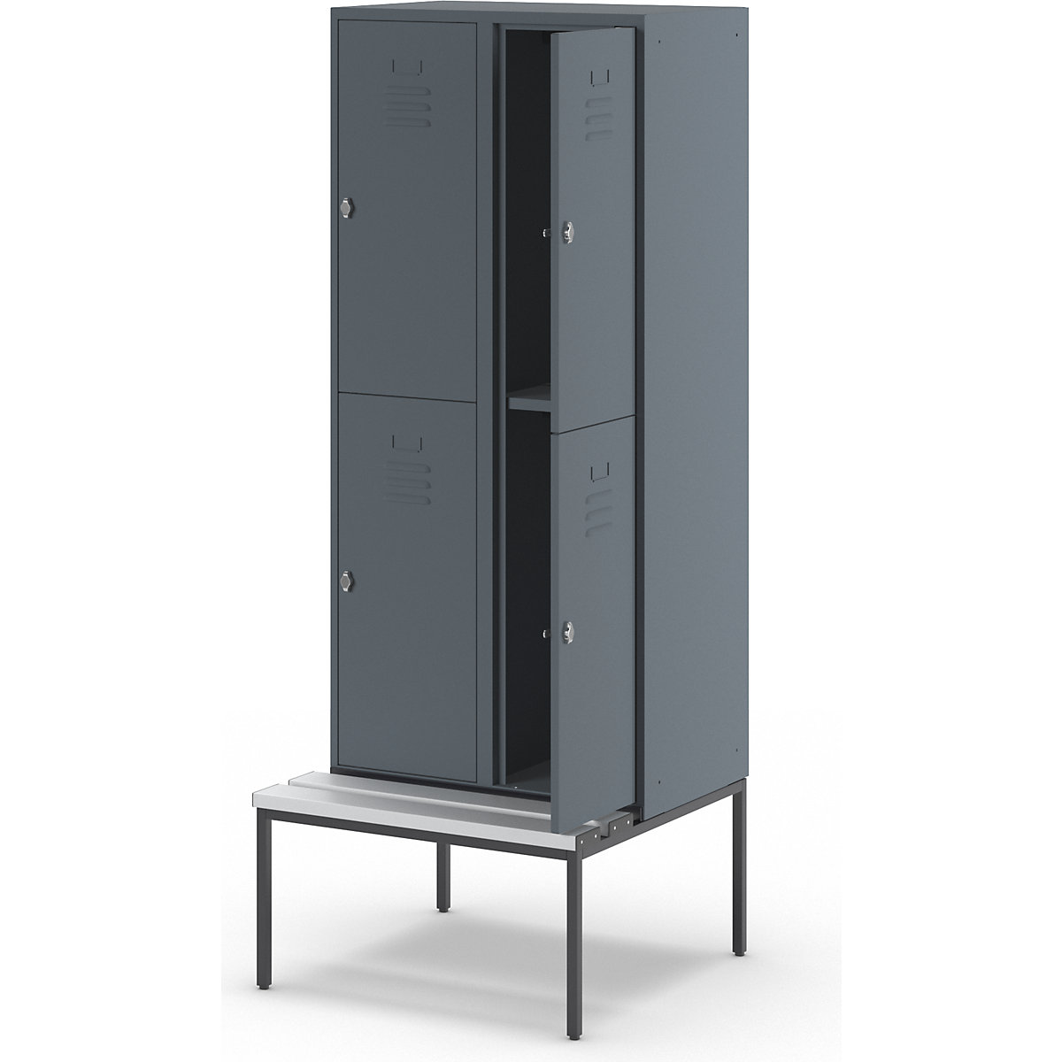 Vestiaire à deux étages Berlin 2 avec banc – Wolf (Illustration du produit 8)-7