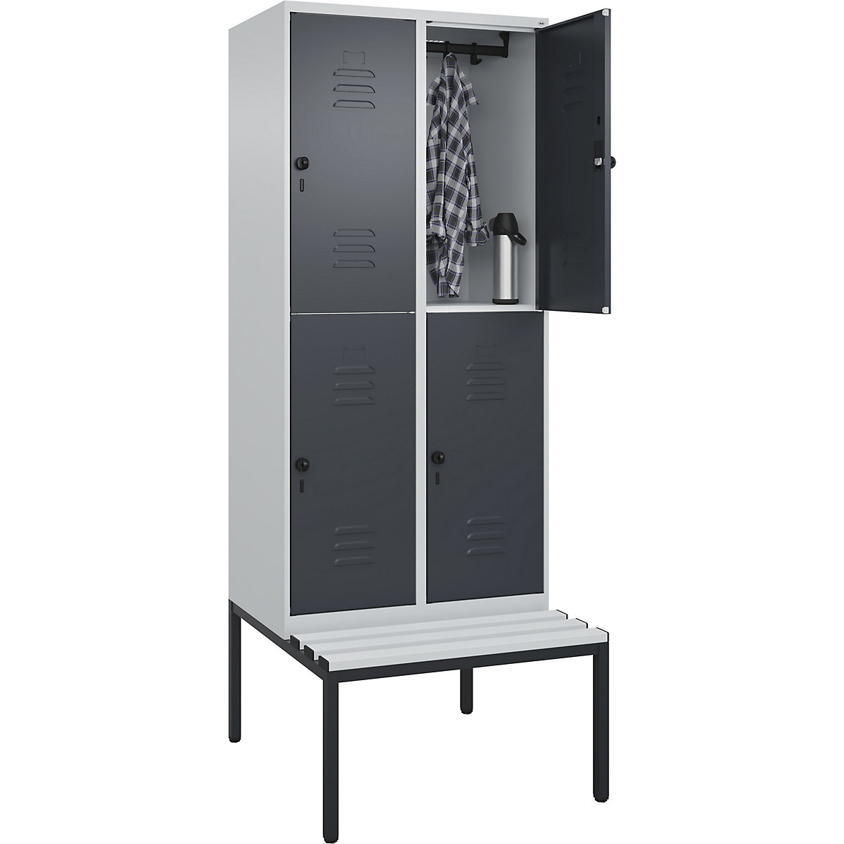 Vestiaire à deux étages Classic PLUS avec banc – C+P